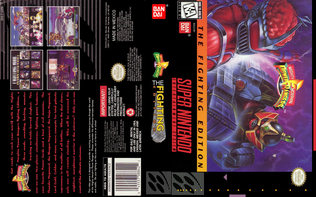 Mighty Morphin Power Rangers - The Fighting Edition — box-texture (US)