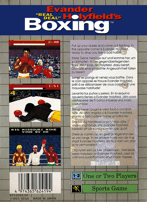 Evander Holyfield's Real Deal Boxing — box-2D-back (EU)