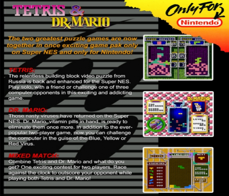 Tetris & Dr. Mario — box-2D-back (US)