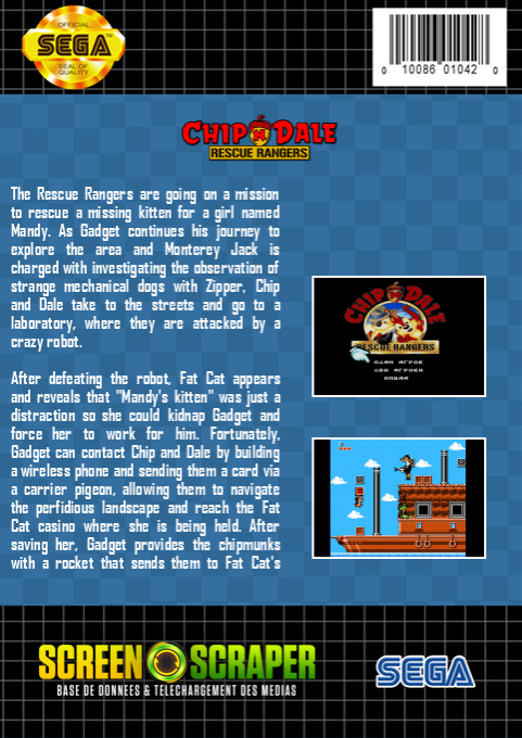 Chip 'n Dale - Rescue Rangers — box-2D-back (SS)