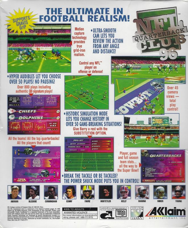 NFL Quarterback Club 96 — box-2D-back (US)