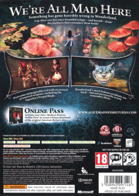 Alice - Retour Au Pays De La Folie — box-2D-back (EU)