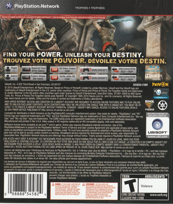 Prince of Persia - Boukyaku no Suna — box-2D-back (CA)