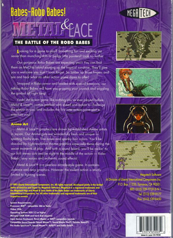 Metal And Lace - The Battle Of The Robo Babes — box-2D-back (US)