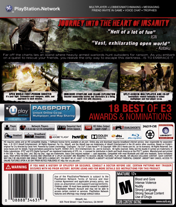 Far Cry 3 — box-2D-back (US)