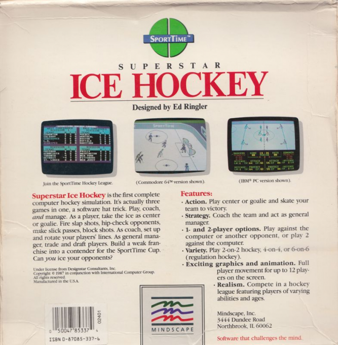 American Ice Hockey — box-2D-back (US)