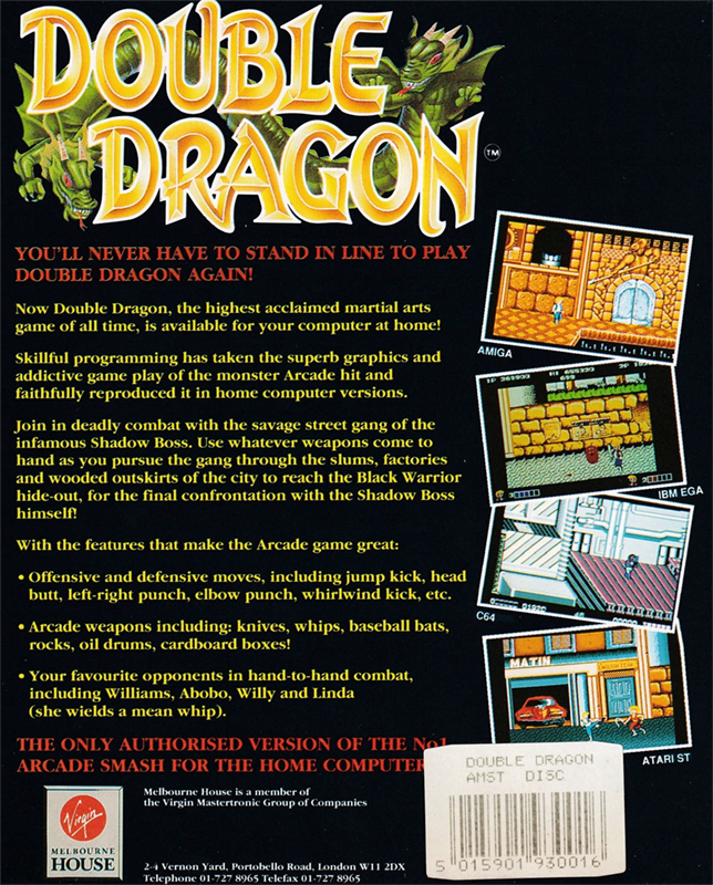 Double Dragon — box-2D-back (EU)