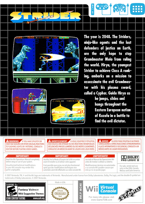 Strider — box-2D-back (US)