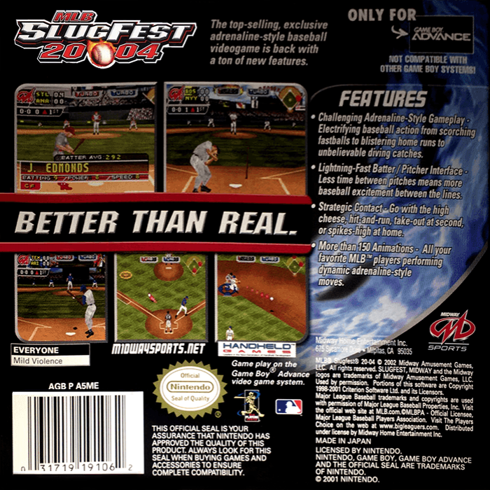 MLB SlugFest 2004 — box-2D-back (US)