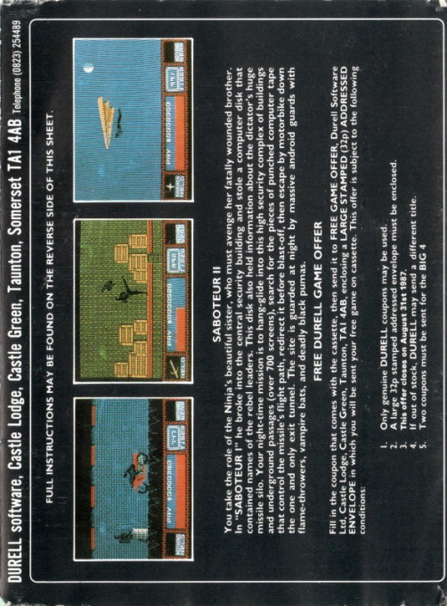 Saboteur 2 — box-2D-back (EU)