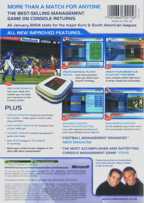 Roger Lemerre - La Selection des Champions 2004 — box-2D-back (EU)