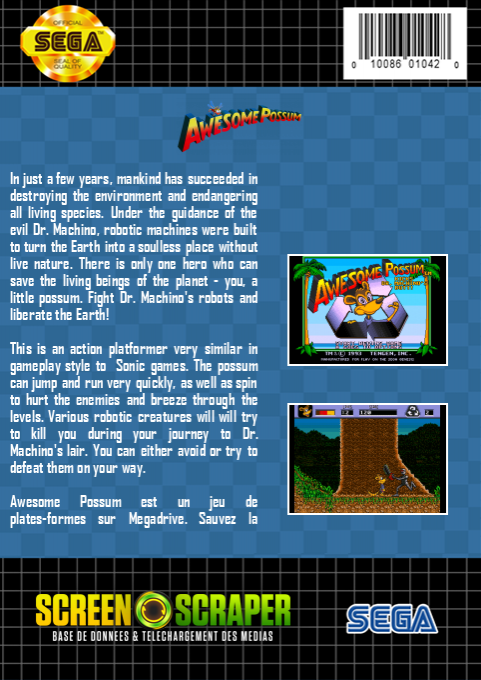 Awesome Possum Kicks Dr. Machino's Butt! — box-2D-back (SS)
