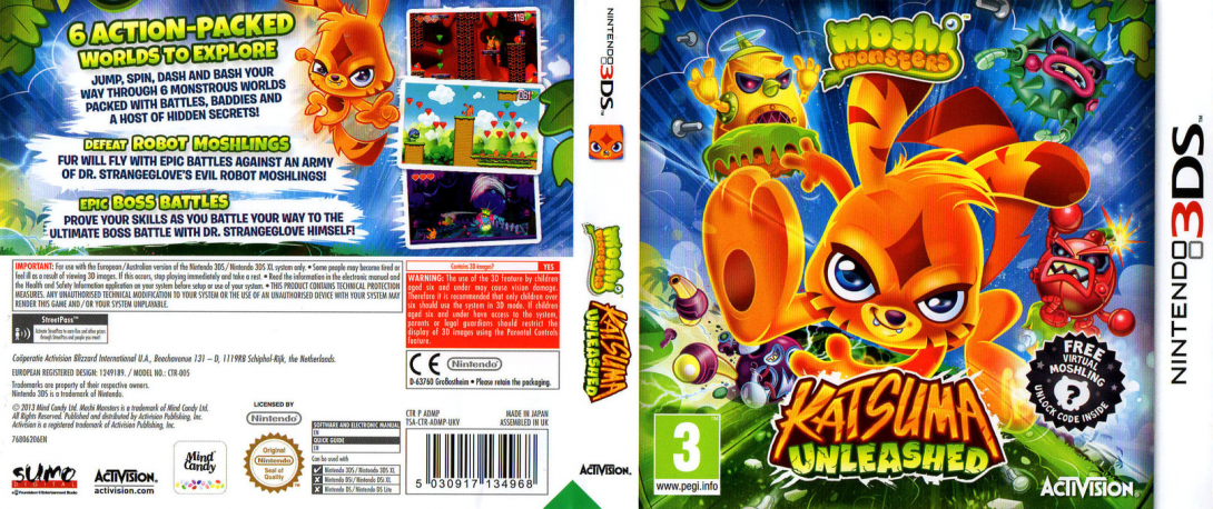 Moshi Monsters : Katsuma Unleashed — box-texture (EU)