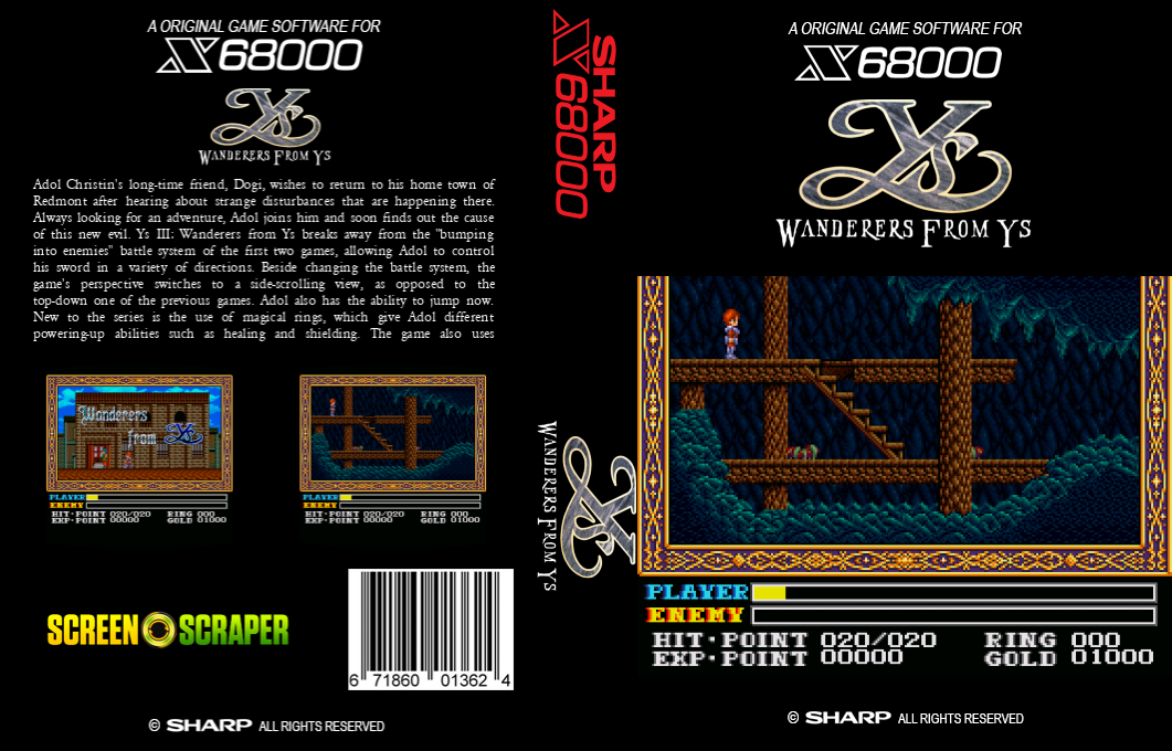 Ys 3 - Wanderers From Ys — box-texture (SS)