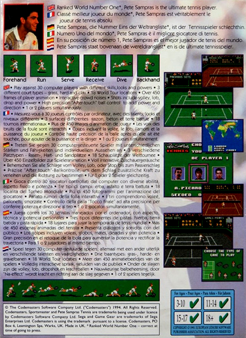 Pete Sampras Tennis — box-2D-back (EU)