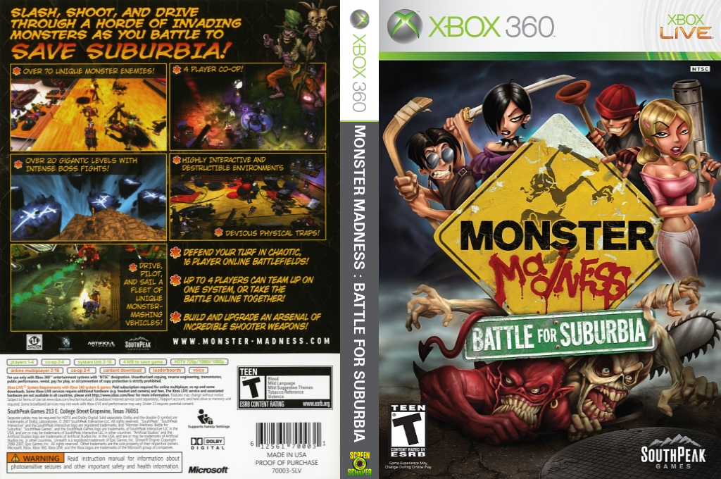 Monster Madness - Battle for Suburbia — box-texture (US)