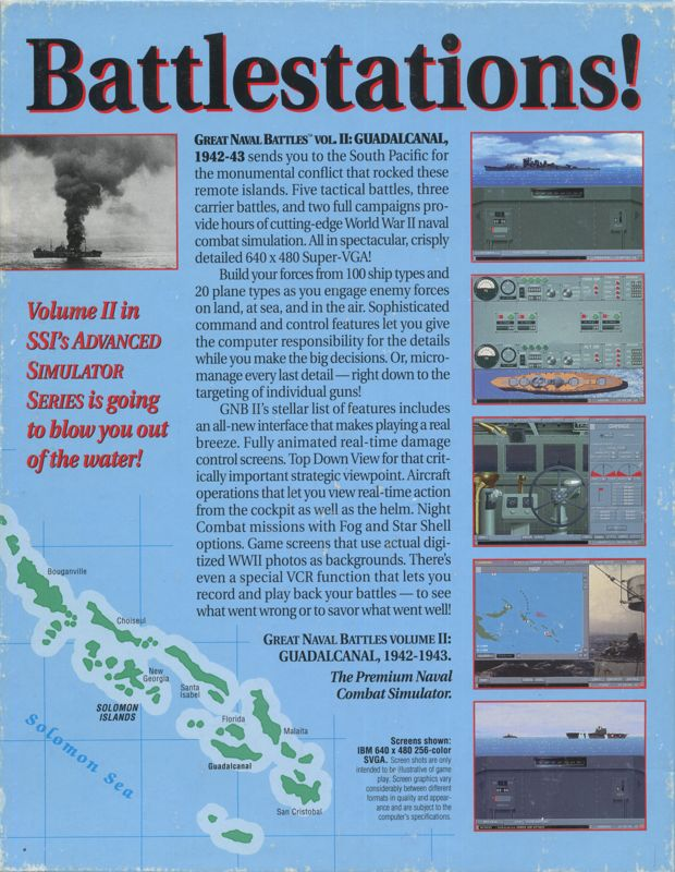 Great Naval Battles Vol 2 - Guadalcanal 1942-43 — box-2D-back (US)