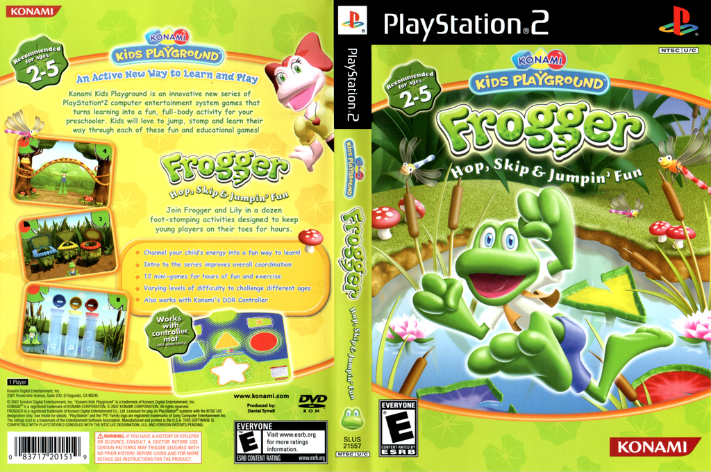 Konami Kids Playground - Frogger - Hop, Skip & Jumpin' Fun — box-texture (US)