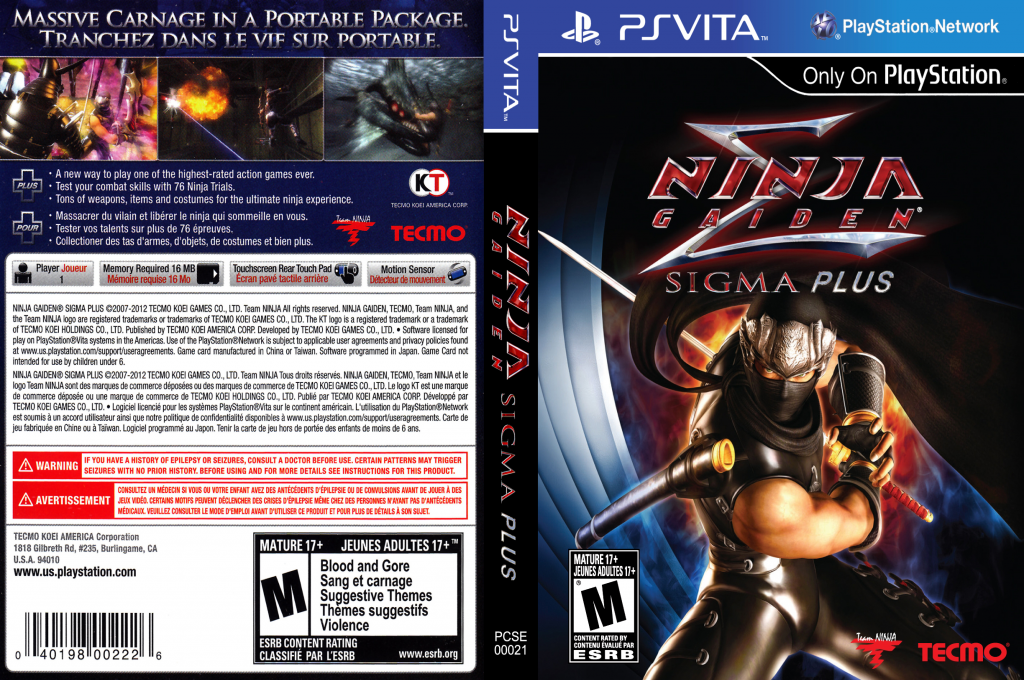 Ninja Gaiden Sigma Plus — box-texture (US)