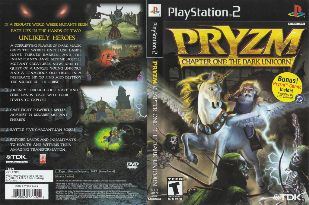 Pryzm Chapter One - The Dark Unicorn — box-texture (US)