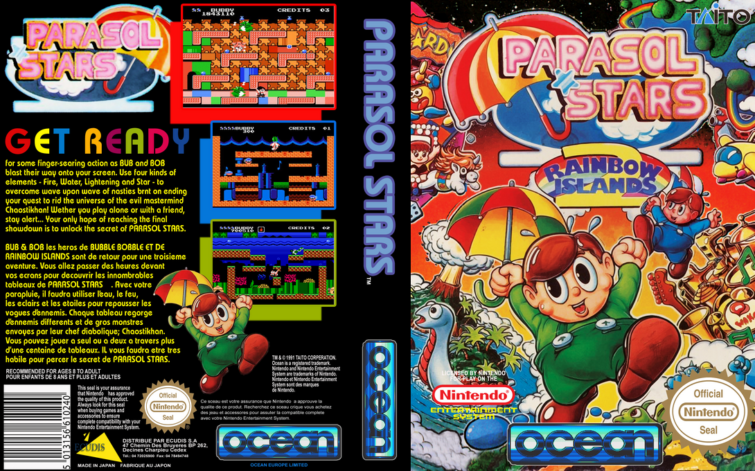Parasol Stars - Rainbow Islands 2 — box-texture (EU)