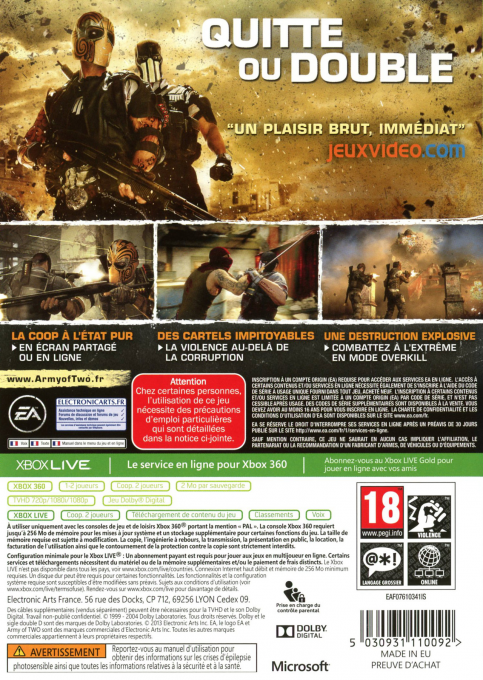 Army of Two - The Devil's Cartel — box-2D-back (FR)