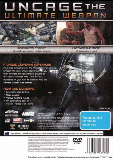 X-Men Origins - Wolverine — box-2D-back (AU)
