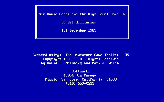 Sir Ramic Hobbs and the High Level Gorilla — sstitle (WOR)