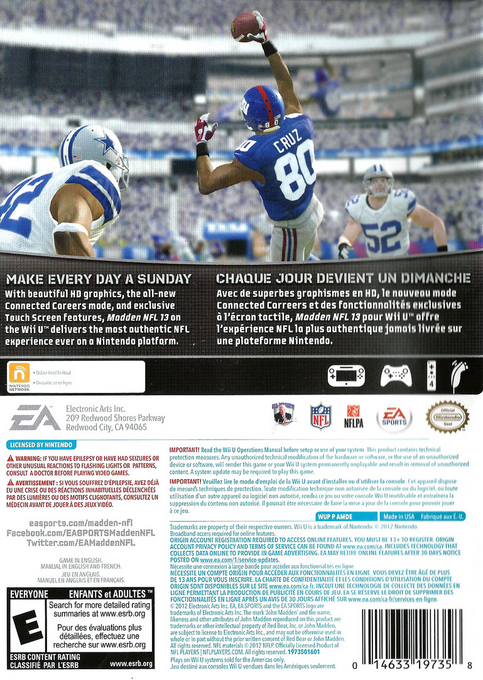 Madden NFL 13 — box-2D-back (US)