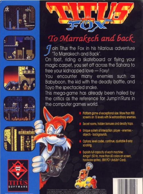Titus The Fox - To Marrakech And Back — box-2D-back (US)