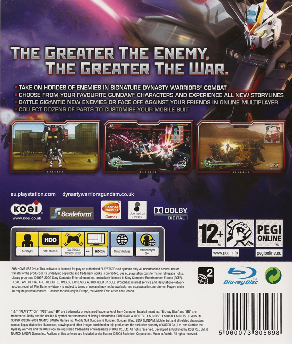 Dynasty Warriors - Gundam 2 — box-2D-back (EU)