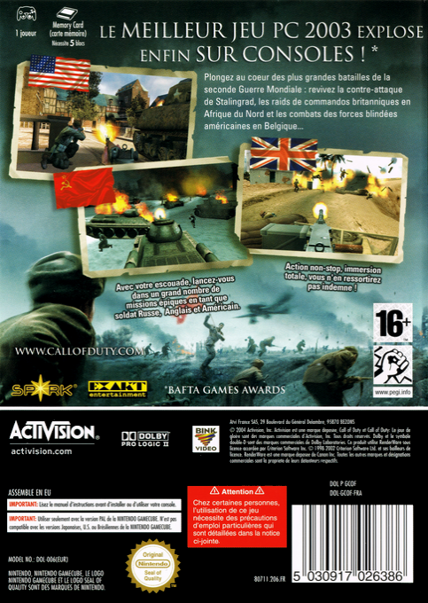Call of Duty - Finest Hour — box-2D-back (FR)