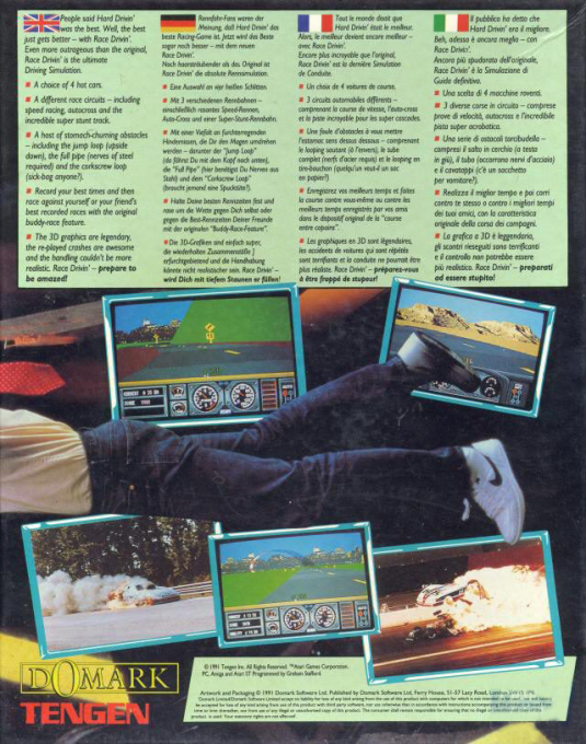 Race Drivin' — box-2D-back (EU)