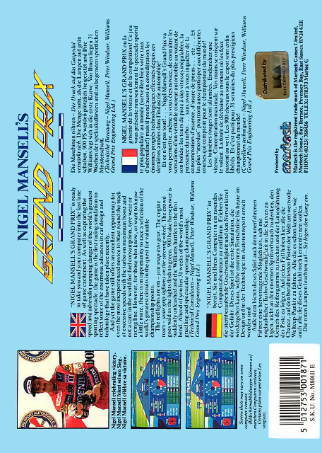 Nigel Mansell's Grand Prix — box-2D-back (EU)
