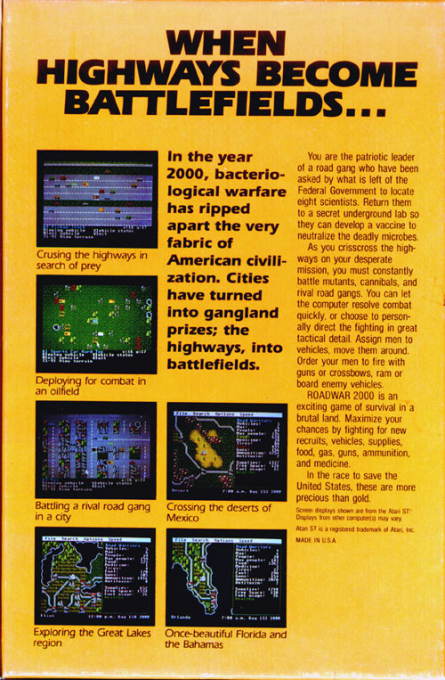 Roadwar 2000 — box-2D-back (US)