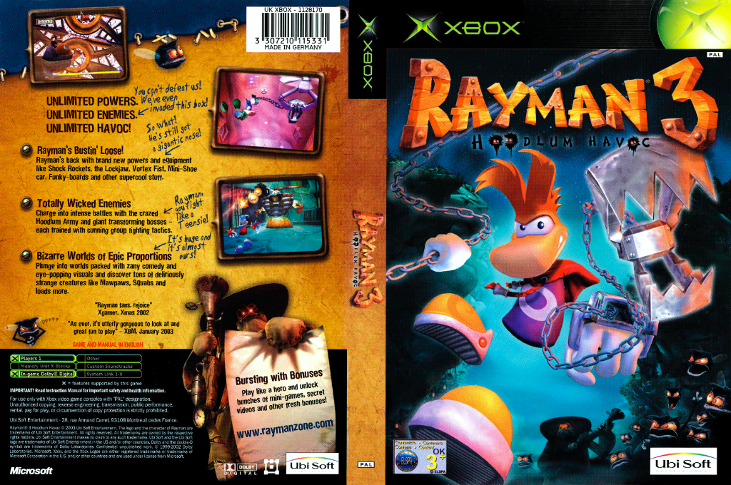 Rayman 3 - Hoodlum Havoc — box-texture (EU)