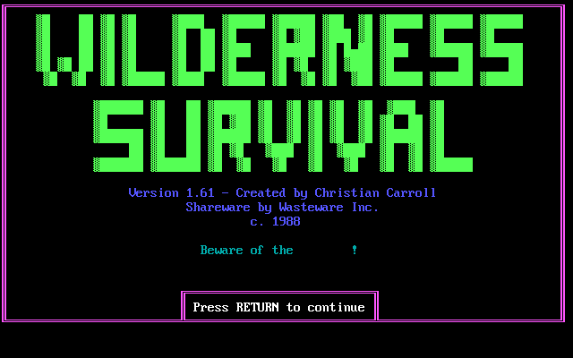 Wilderness Survival box art