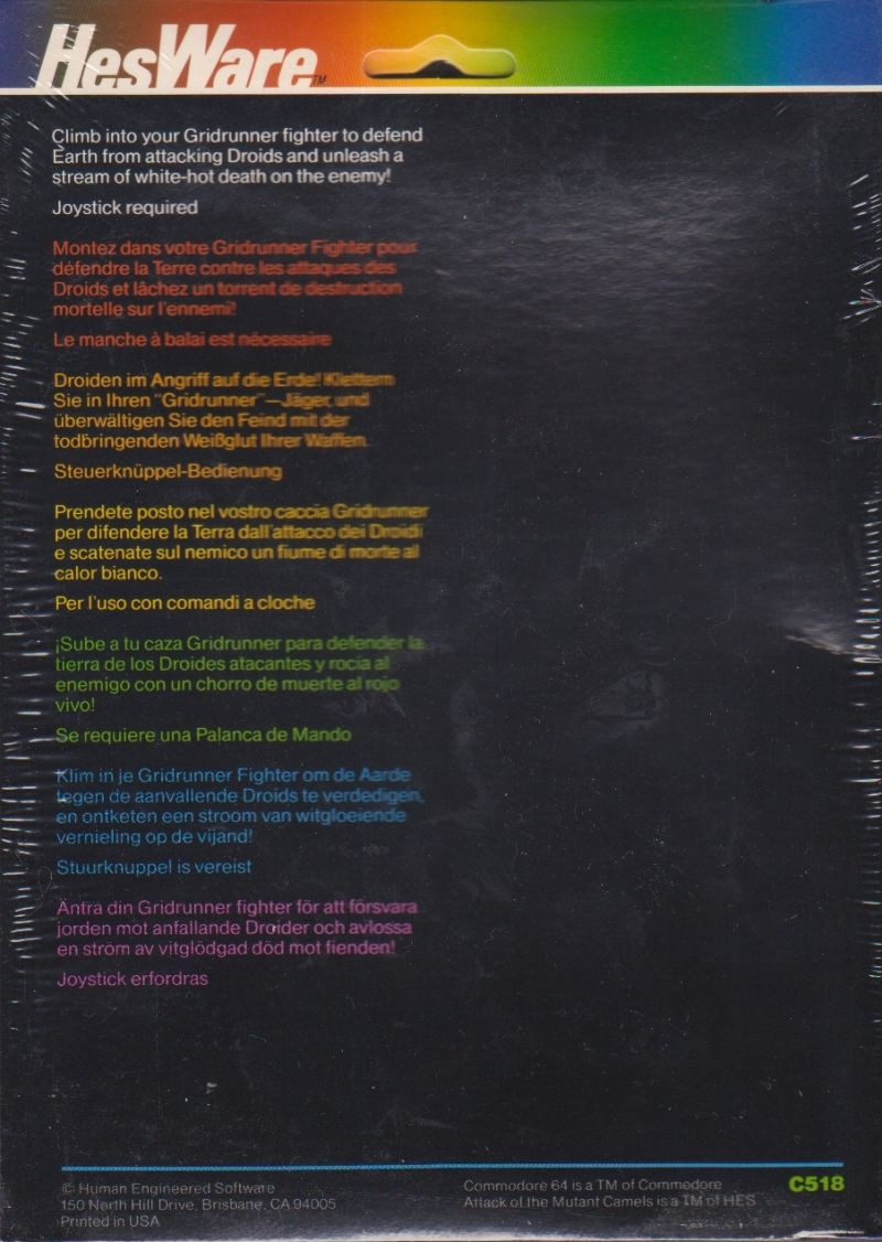Attack of the Mutant Camels — box-2D-back (EU)