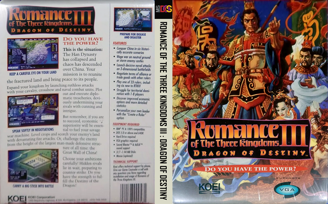 Romance Of The Three Kingdoms 3 - Dragon Of Destiny — box-texture (US)