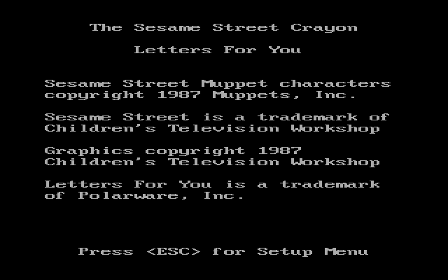Sesame Street Crayon, The - Letters For You — sstitle (US)