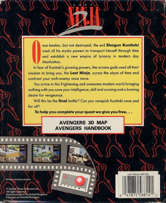 Last Ninja 2 - Back with a Vengeance — box-2D-back (EU)