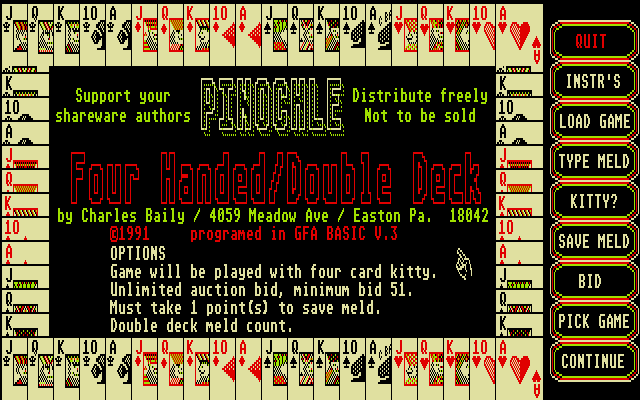 Pinochle - Four Handed - Double Deck — sstitle (WOR)
