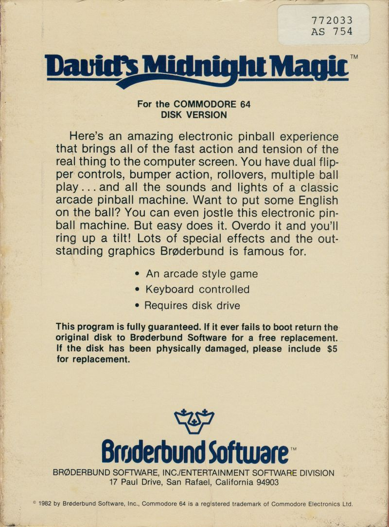 David's Midnight Magic — box-2D-back (US)