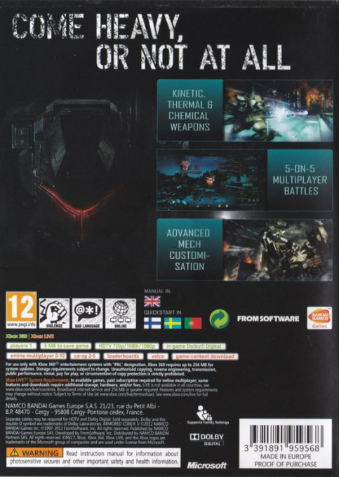 Armored Core 5 — box-2D-back (EU)