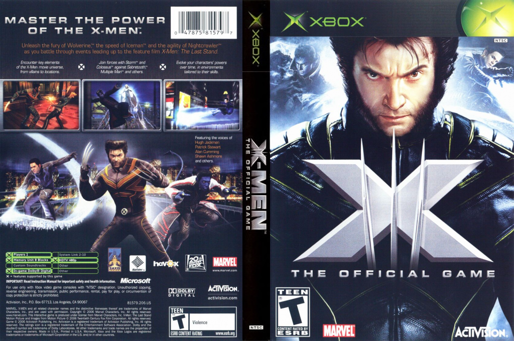 X-Men - The Official Game — box-texture (US)