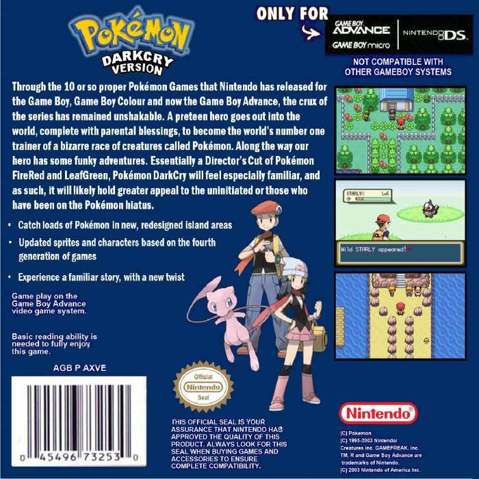Pokemon : Dark Cry Version — box-2D-back (US)
