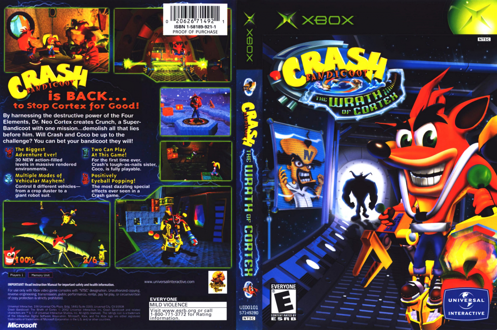Crash Bandicoot - The Wrath of Cortex — box-texture (US)