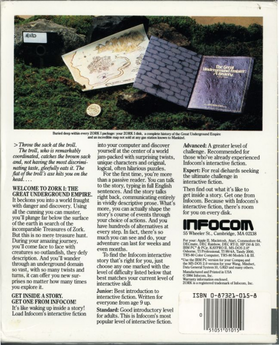 Zork 1 - The Great Underground Empire — box-2D-back (US)