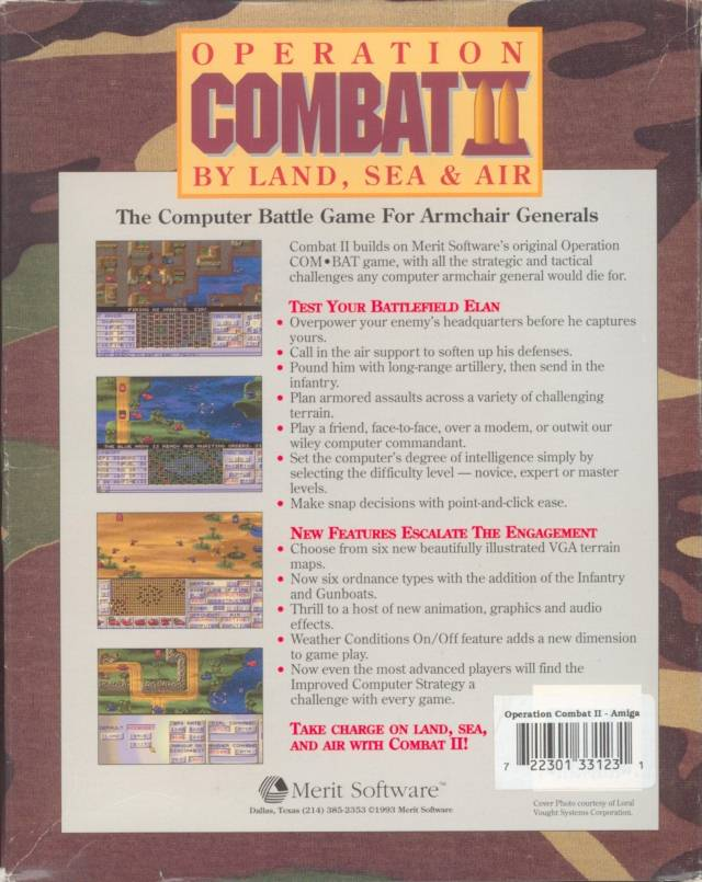 Operation Combat II - By Land, Sea and Air — box-2D-back (WOR)