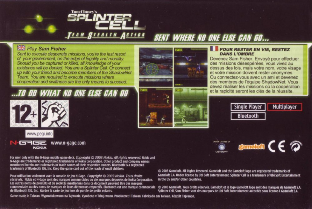 Tom Clancy's Splinter Cell: Team Stealth Action — box-2D-back (EU)